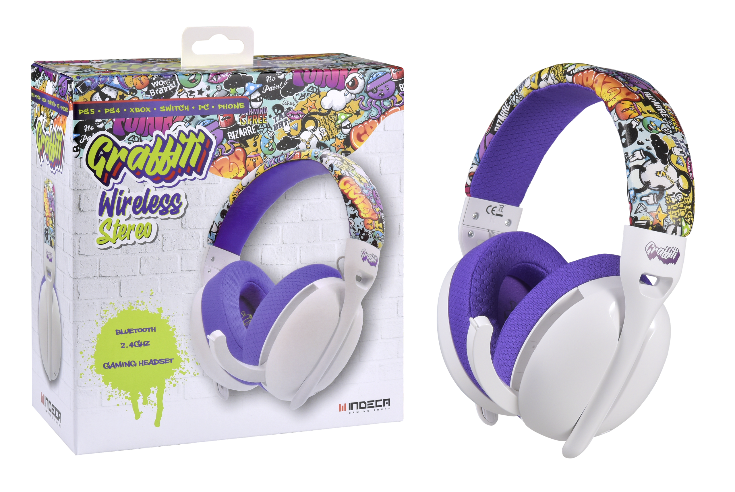 Graffiti Wireless Multiplatform Headphone for PS5, PS4, XBOX, SWITCH, PC y Smartphone